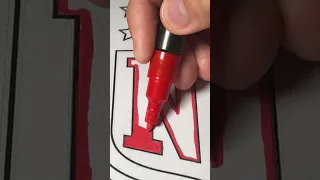 NFL - How to Coloring Pages of NFL Logo With Posca Markers