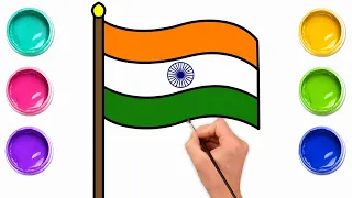 🇮🇳How To Draw Indian Flag | Happy Independence Day | भारत का झंडा कैसे बनाये | Chiki Art Hindi