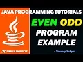 Java Program Find whether a number is Even or Odd Java programming tutorial for Beginners