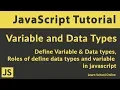 Javascript Tutorial - Javascript Variable Javascript Data Type Basic of Javascript Data Types