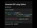 Generate OTP using Python