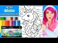 Coloring a Unicorn Mermaid Coloring Page NEW Ohuhu Halawa Oil-Based Colored Pencils Tutorial