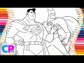 Superman and Batman Coloring Pages Superheroes Waits for Villains Drawing of Superman and Batman