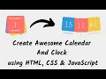 Create Working Calendar And Digital Clock in HTML CSS JavaScript JavaScript Projects