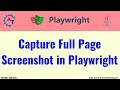 How to Capture full Page Screenshot in Playwright Java