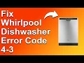 How To Fix The Whirlpool Dishwasher Error Code 4-3 - Meaning Causes Solutions Troubleshoot Guide