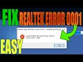FIX Realtek Driver Failure Error Code 0001