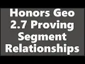 Honors Geo - 2 7 Proving Segment Relationships