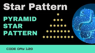 Code 120 Pyramid Star Pattern Star patterns using Python 365 days of Code