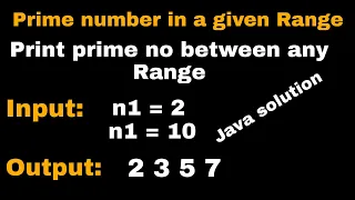 prime numbers in a given range Java solution Java technical interview question prepinsta top 100