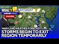 Maryland weather forecast Storms begin to exit Baltimore region more storms on Saturday