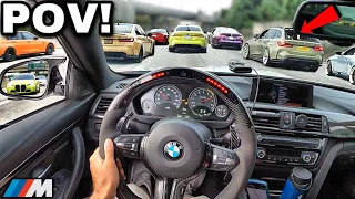 You Drive A Straight Piped BMW M4 F82 To LA s BIGGEST BMW CAR MEET LOUD EXHAUST POV