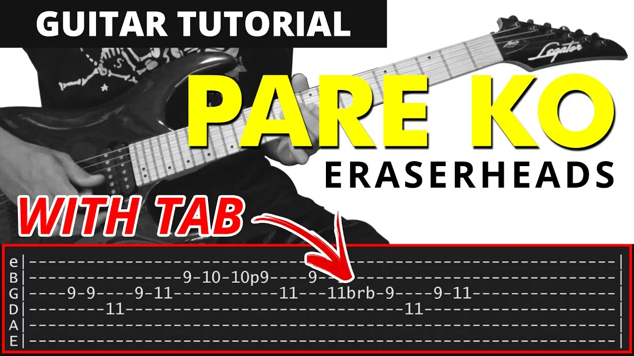 Pare Ko - Eraserheads GUITAR FILLS + SOLO Tutorial (WITH TAB)