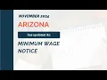 Arizona Labor Law Change Update Minimum Wage changes effective January 1 2025