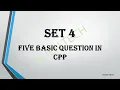Basic Question SET 4 DAY 4 Logic Building Cpp Programming Hindi Alien Tech 2021
