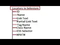Different Locators In Selenium WebDriver Best locator to use
