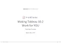 Think Data Thursday Tableau 10 2 Making Tableau Work for You