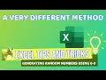 Excel Tips and Tricks - Generating Random Numbers Using 0-9 A Very Different Method