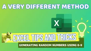 Excel Tips and Tricks - Generating Random Numbers Using 0-9 A Very Different Method