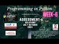 NPTEL Programming in Python Week 6 Quiz Assessment 6 July 2024 Answer Keys Solution