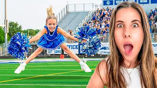 PEYTON GOT ON HER NEW SCHOOL CHEERLEADING TEAM! 📣