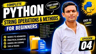 Python Tutorial for Beginners Strings in Python Complete Python Course in Hindi Lecture 04