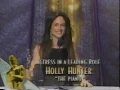 Holly Hunter winning Best Actress for The Piano