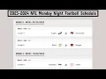 NFL Monday Night football 2023 24 games schedule
