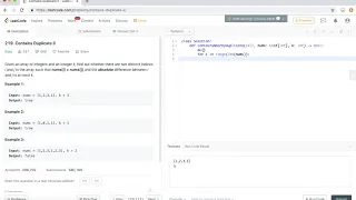 LeetCode - 219 Contains Duplicate II