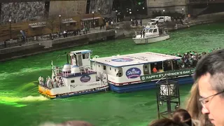 Chicago River Dyeing Green 2025 Saint Patrick s Day Camera Panasonic HC - VX3 24x Optical Zoom