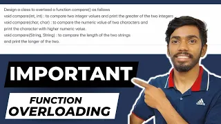 Practice Question Function Overloading - ICSE COMPUTER Java Programming Function One Shot
