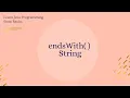 String endsWith method in Java