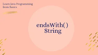 String endsWith method in Java