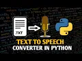 Simple Text To Speech Converter In Python