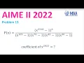 AIME II 2022 Problem 13 Solution I 2023 2024 AMC 10A 12A 10B 12B Math Olympiad Tutor Course Cutoff