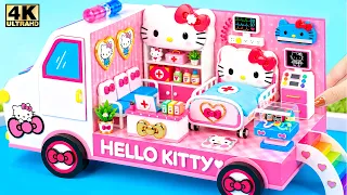 Make Pink Hello Kitty Hospital with Ambulance, Doctor Set & Medical Tools from Clay 💗 DIY Mini House