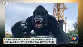 Criança de 6 anos sofre traumatismo craniano após cair de atração do parque Beto Carrero