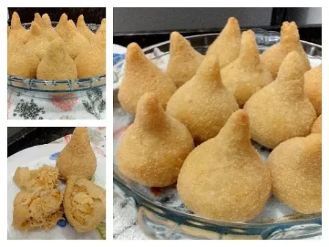 RECEITA DE COXINHAS RECHEIO FRANGO E QUEIJO