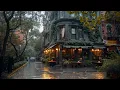 Cozy Rainy Day Jazz 🌧️ Vintage Outdoor Cafe Ambience on Quiet New York Street & Relax Jazz Playlist