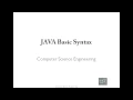 Java Basic Syntax