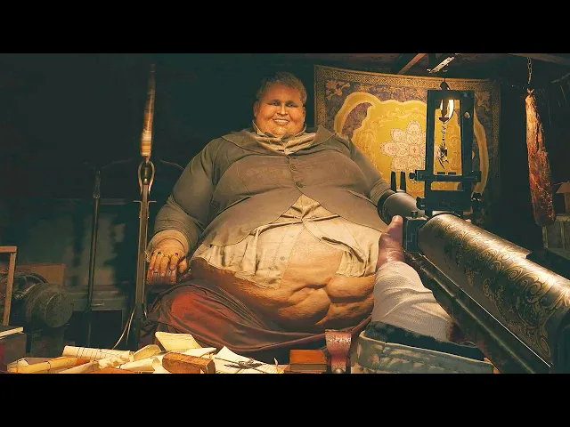 Duke's Reaction to Ethan shooting Grenade Launcher at him - Resident Evil 8 Village