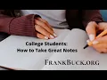 College Students How to Take Great Notes