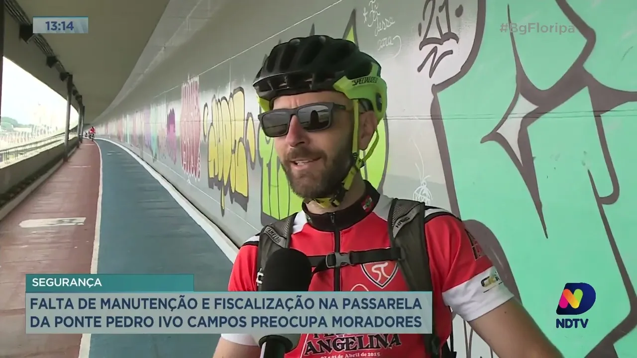 Falta de manutenção e fiscalização na passarela da ponte Pedro Ivo Campos preocupa moradores