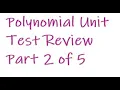 Polynomial Unit Test Review Part 2 of 5 Factoring given a root