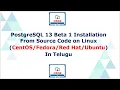 PostgreSQL 13 Beta 1 Installation From Source Code on Linux In Telugu