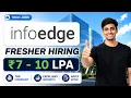 Info Edge Off-Campus Hiring SDET Engineer Java Developer Freshers Apply