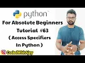 Public Private Protected Access Specifiers Python Tutorials For Absolute Beginners In Hindi