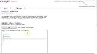 Codingbat - makeTags Java