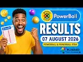 Powerball Results 07 August 2026 PowerBall PowerBall Xtra