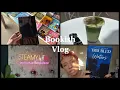 BOOKISH VLOG romance bookstore trying new matcha huge book haul Alexis Victoria